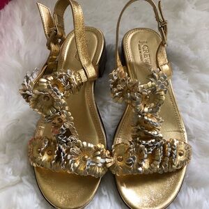 J. Crew Metallic Gold Sandals